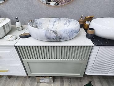 su perisi sekilleri: Mərmər üstdən quraşdırılan əl-üz yuyan qab və asma vannao­taq dolabı — 2