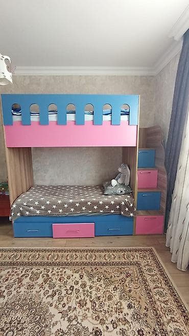 2 li kravat: Oğlan və qız üçün, Çarpayı, Matrassız, Siyirməli, Laminat — 1