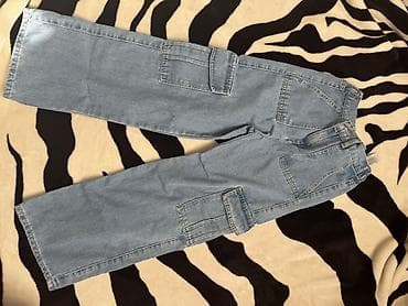 mavi don: Uşaq üçün iki ədəd cins şalvar dəsti 1) Açıq mavi karqo cins - Geniş — 2