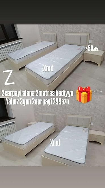 nur mobilya divan fabriki: Yeni, Təknəfərlik çarpayı, Bazasız, Matras ilə, Siyirməsiz — 1