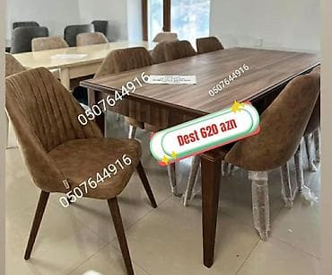 Для гостиной, Новый, Нераскладной, Прямоугольный стол, 6 стульев — 2