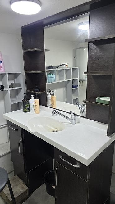 Salon üçün lavabo modulu – güzgülü, rəflərlə - Tərkib: geniş güzgü — 2