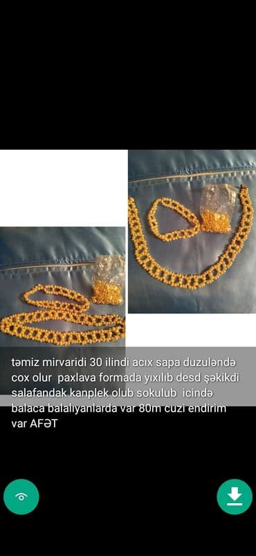 sirqa sekilleri: Mirvari Yantar muncuqlar şekilde qiymet melumat qeyd olunub unvan — 1