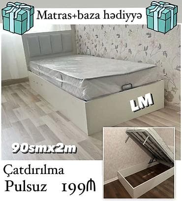 tek kravat: Yeni, Təknəfərlik çarpayı, Bazalı, Matras ilə — 1