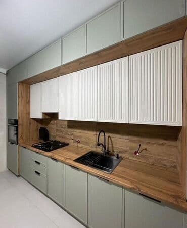 мебель на заказ шкафы: Sifarişlə mətbəx dəsti, Özü çəkən petlələr, MDF, Kredit yoxdur, Pulsuz çatdırılma — 1