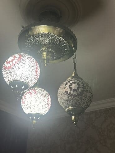 hamam ucun asma tavan: Çılçıraq, 3 lampa, Şüşə — 2