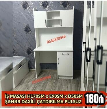 dizayn mebel: Oğlan və qız üçün, Yeni, Siyirməli, Yazı masası, Stulsuz — 4