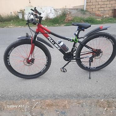 velosipedi: FULL BIKE dağ velosipedi - Çərçivə: yüngül lehimli, qara/qırmızı rəng — 5