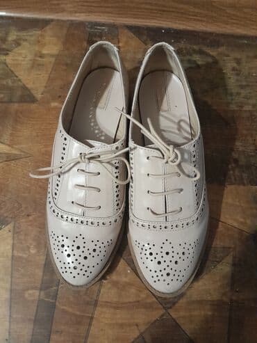 женские туфли на шнурках: Ölçü: 36, rəng - Bej, İşlənmiş — 1