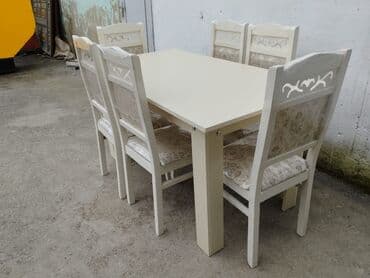 Masa və oturacaq dəstləri: Endirim olunub. Stol 4 stul dest 170 Azn. Stol 6 stul dest -230 Azn — 5