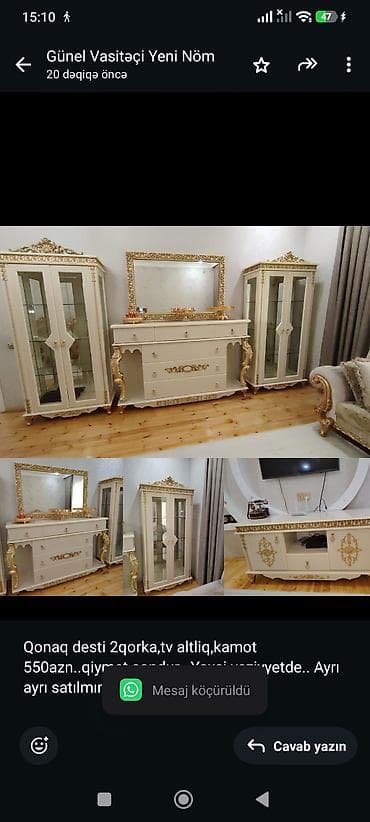 Qonaq desti 2qorka,tv altliq,kamot 550azn. qiymet sondur. Yaxsi — 1
