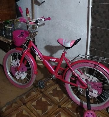 velosiped isiq: Uşaq velosipedi – 16” təkər ölçüsü - Rəng: çəhrayı-ağ - Çərçivə: polad — 1