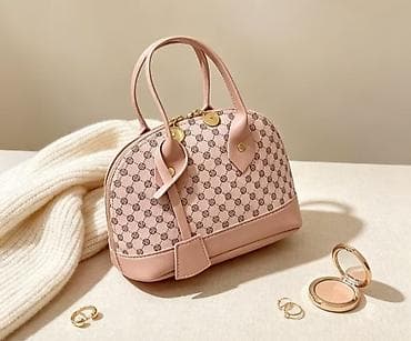 charles keith çanta: Zərif çəhrayı mini əl çantası - Dizayn: Yarım-oval forma, iki ədəd — 2