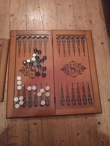 psg forma: Taxta şahmat-nərd dəsti - Material: tam ağac (fanerli), dekorativ — 2