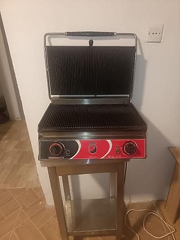 Оборудование для ресторанов, кафе: Peşəkar elektrik kontakt qril aparatı - İki tərəfli qabırğalı tökmə — 1