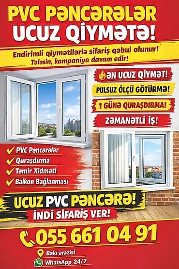 lepka ustası: Ən ucuz qiymətə PVC (plastik) pəncərə və qapı sifarişləri qəbul — 1