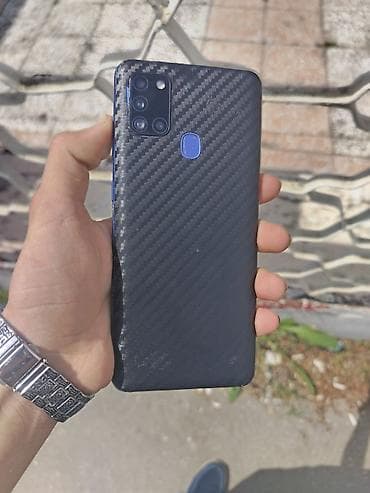 ucuz telefon satisi: Samsung Galaxy A21S, цвет - Черный, Отпечаток пальца — 1