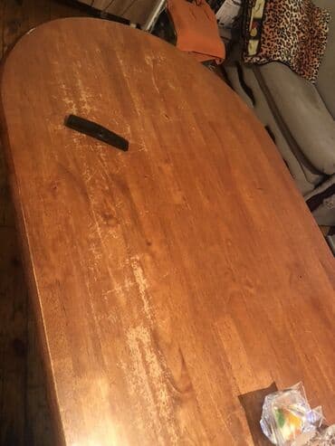 деревянные столы стулья: Гостиный стол, Б/у, Нераскладной, Дерево, Овальный стол — 2