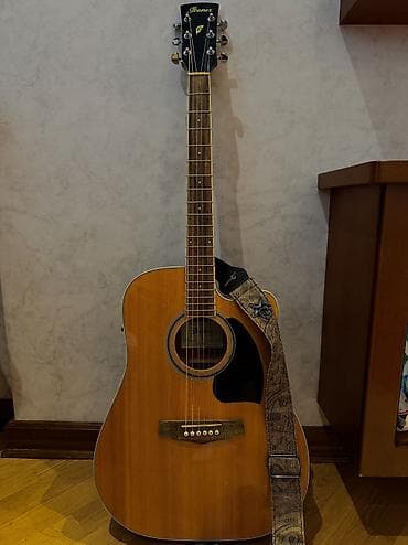 gitara simleri: Akustik gitara, Ibanez, 6 sim, İşlənmiş, Ünvandan götürmə — 1