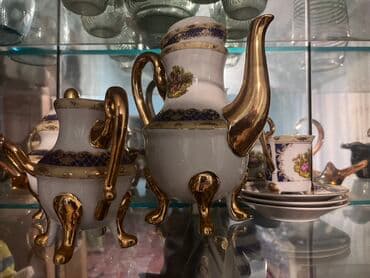 Otaq bitkiləri: Qəhvə dəsti, rəng - Ağ, Farfor — 1