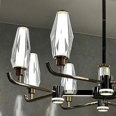 Ev saatları: Çılçıraq, 10 və daha çox lampa, Metal — 3