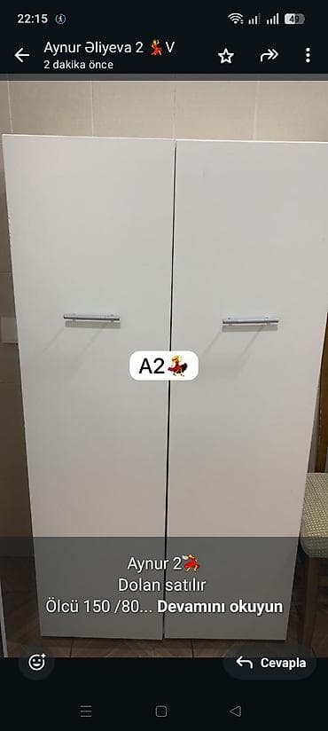 mebeli aliram: Aynur 2💃 Dolan satılır Ölcü 150 /80090 Qiymət 109 azn Təzə alınıb — 1