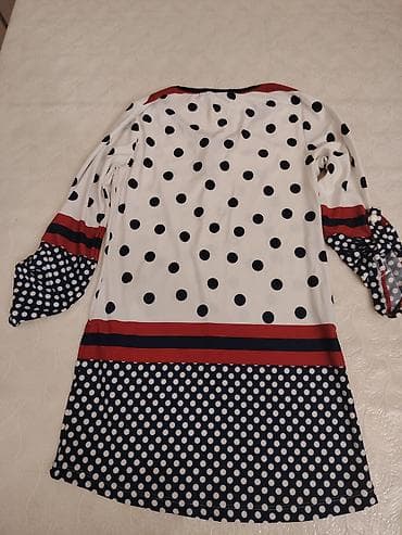 stringer alt geyimi: Qadın tunika/kofta - Dizayn: Ağ əsas fon üzərində dənəvər (polka dot) — 2