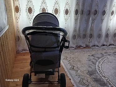 Uşaq arabası – çoxfunksiyalı, boz rəng. - 2-si 1-də konstruksiya — 2