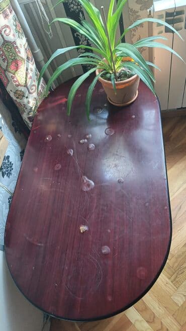 künc masa: Balkon masası, İşlənmiş, Açılmayan, Taxta, Oval masa — 2