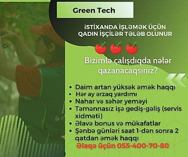 is vakansiyalar: İstixanada briqadası ilə çalışa biləcək qadın briqadir tələb olunur — 1