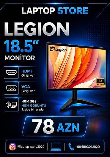 komputer dest: Legion 18.5" monitor - Ekran diaqonalı: 18.5" (46.99 sm) - HDMI — 1