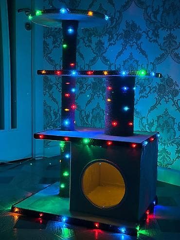 Yuvalar: Pişik üçün çoxmərtəbəli oyun və dırmaşma kompleksi - 3 səviyyəli — 1