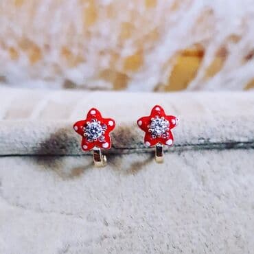 tək qaş: Sırğa, Sarı qızıl, 585 Əyar, 143 g — 7