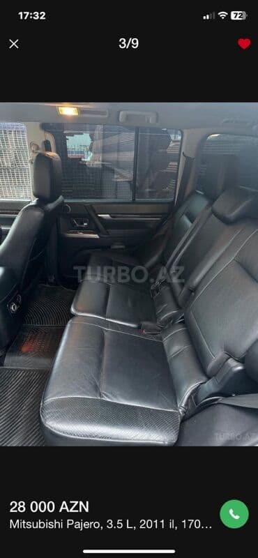 pajero arxa stop: Mitsubishi Pajero: 3.5 l | 2011 il 170000 km Ofrouder/SUV — 7