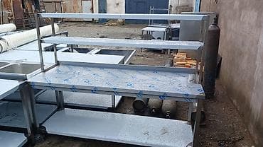 Asia: Paslanmayan poladdan istehsal olunmuş peşəkar mətbəx masaları və rəfli — 2