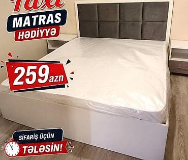 ucuz hamam: Çarpayı dəsti – 259 AZN • Model: Yumşaq başlıqlı iki nəfərlik çarpayı — 1