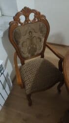 tek neferlik yataq: Qonaq otağı üçün, İşlənmiş, Açılan, Dördbucaq masa, 8 stul — 9