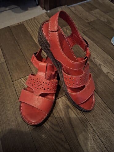 goz muncugu sepler: Qadın sandaleti – İZABEL - Rəng: parlaq narıncı/qırmızı ton - Model — 2