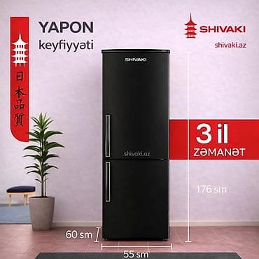 uslitel satilir: Yeni 2 qapılı Shivaki Soyuducu Satılır, rəng - Gümüşü — 1