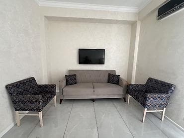 Qonaq otağı üçün dəst: 1 ədəd ikiyerli divan + 2 ədəd kreslo + 2 dekor