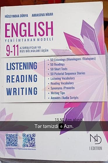 Məhsul: “ENGLISH – Yeni İmtahan Modeli (9–11)” Müəlliflər: Hüseynova