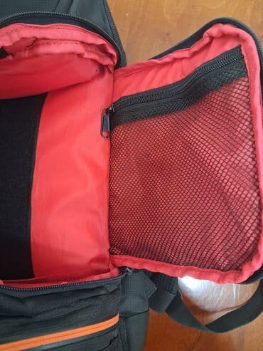 mekteb çanta: Foto aparat üçün çoxfunksiyalı bel çantası - Rəng: qara, iç hissə — 4