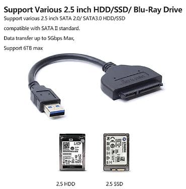 Printerlər: HDD kabel USB 3.0 Usb sata cable external hard drive. USB 3.0 speed — 2