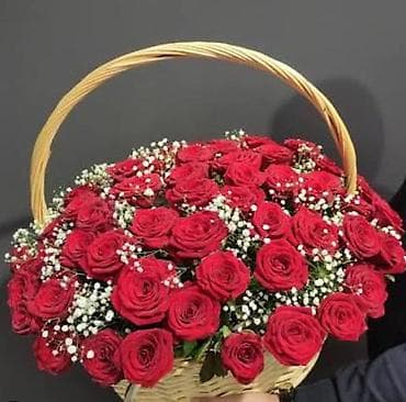 ucuz gullər: 101 Roza🌹120₼ 60 sant - Qırmızı qızılgül buketi: sıx və həcimli — 10