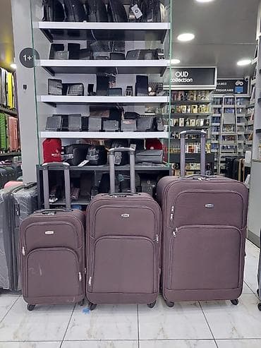 Parça çamadan dəsti – 3 ölçü - Rəng: tünd qəhvəyi - Korpus: yüngül və