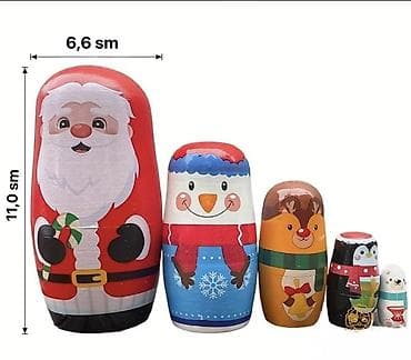 yeni il geyim: Yeni il temalı matryoşka fiqurları dəsti - Dəst: 5 ədəd bir-birinin — 2