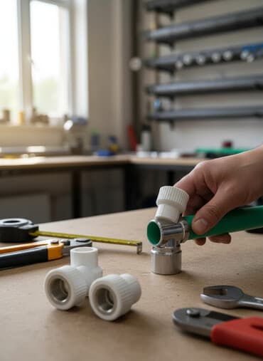 işlənmiş turbalar: PPR boru üçün plastik-fitonq keçidlər (daxili metal yivli) - — 1