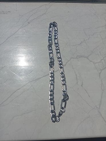 gumuş sepler: Kişi üçün metal boyunbağı - Material: parlaq metal ərintisi (gümüş — 1