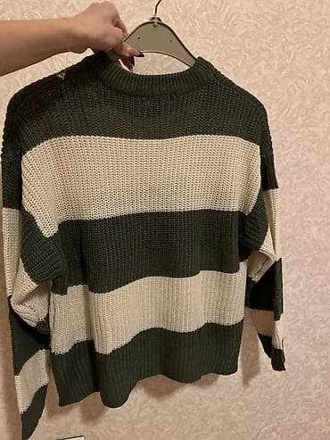 xs olcu: Stradivarius qadın sviteri – toxunma, enlİ zolaqlı dizayn XS olcu — 3