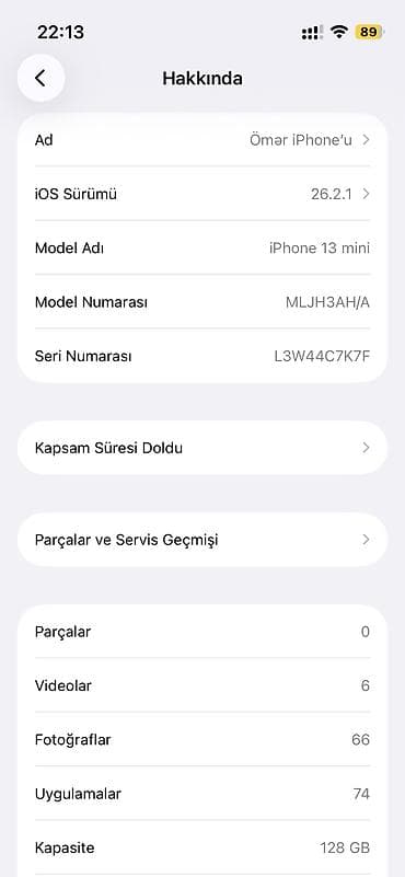 iphone 5 plus: IPhone 13 mini, 128 GB, Mavi, Face ID — 8